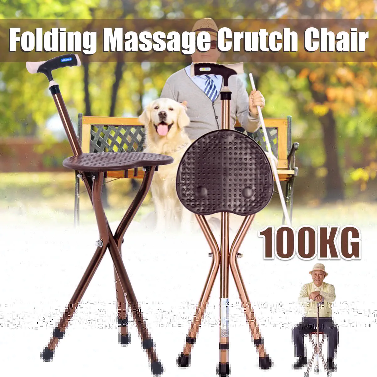 Folding Walking Sticks Hiking Adjustable - 1pc klappbarer Aluminium höhen verstellbarer tragbarer