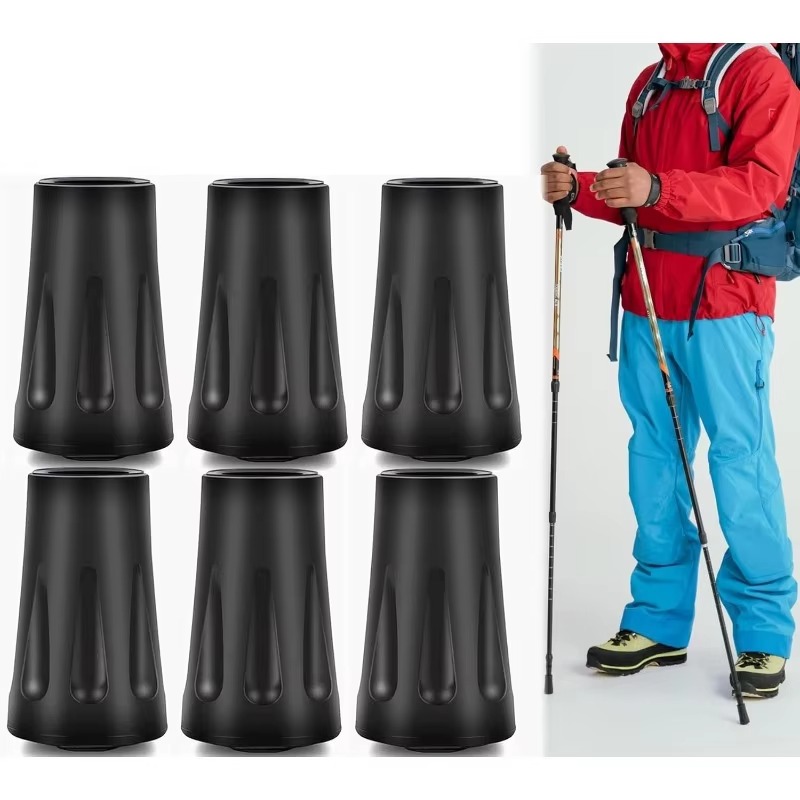 Trekking Pole Rubber Tips Feet Replacement - Ersatz-Schutzspitzen für Trekkingstöcke, Gummifüße für Wanderstöcke,
