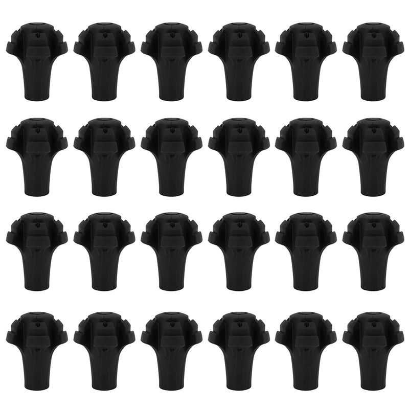 Trekking Pole Rubber Tips Feet Replacement - HOES-6X Viererpack extra haltbarer Gummi-Ersatzspitzen (Ersatzfüße/Pfoten/Hülsen/Kappen)