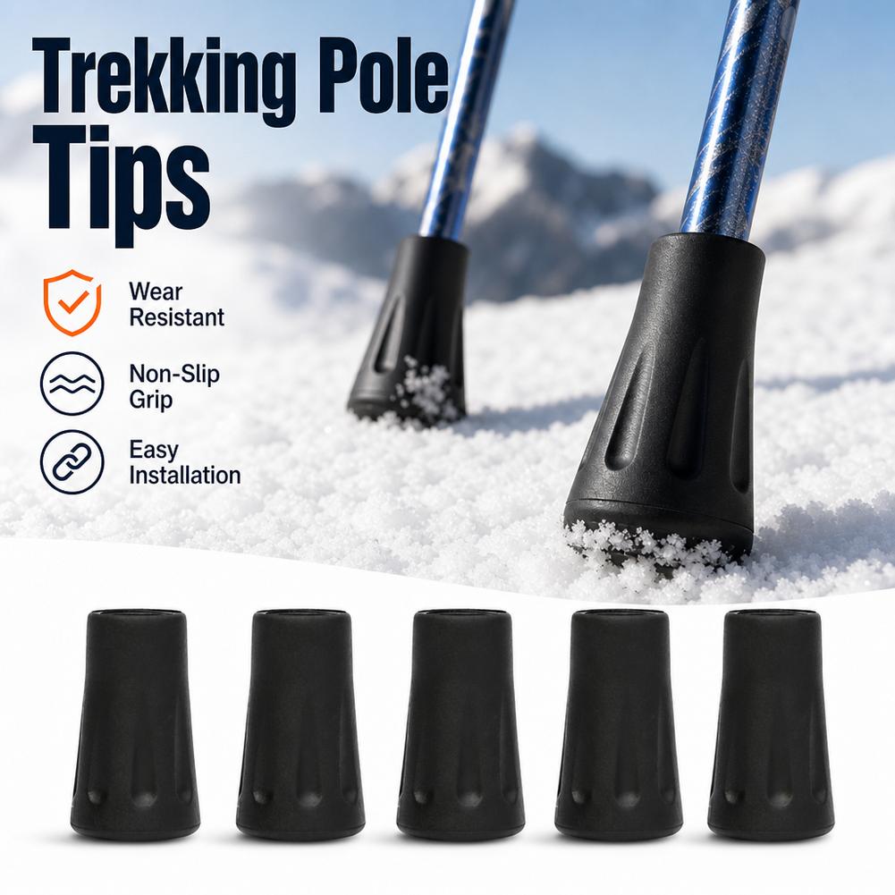 Trekking Pole Rubber Tips Feet Replacement - 5/10 Stück Skistöcke mit rutschfesten Gummispitzen,
