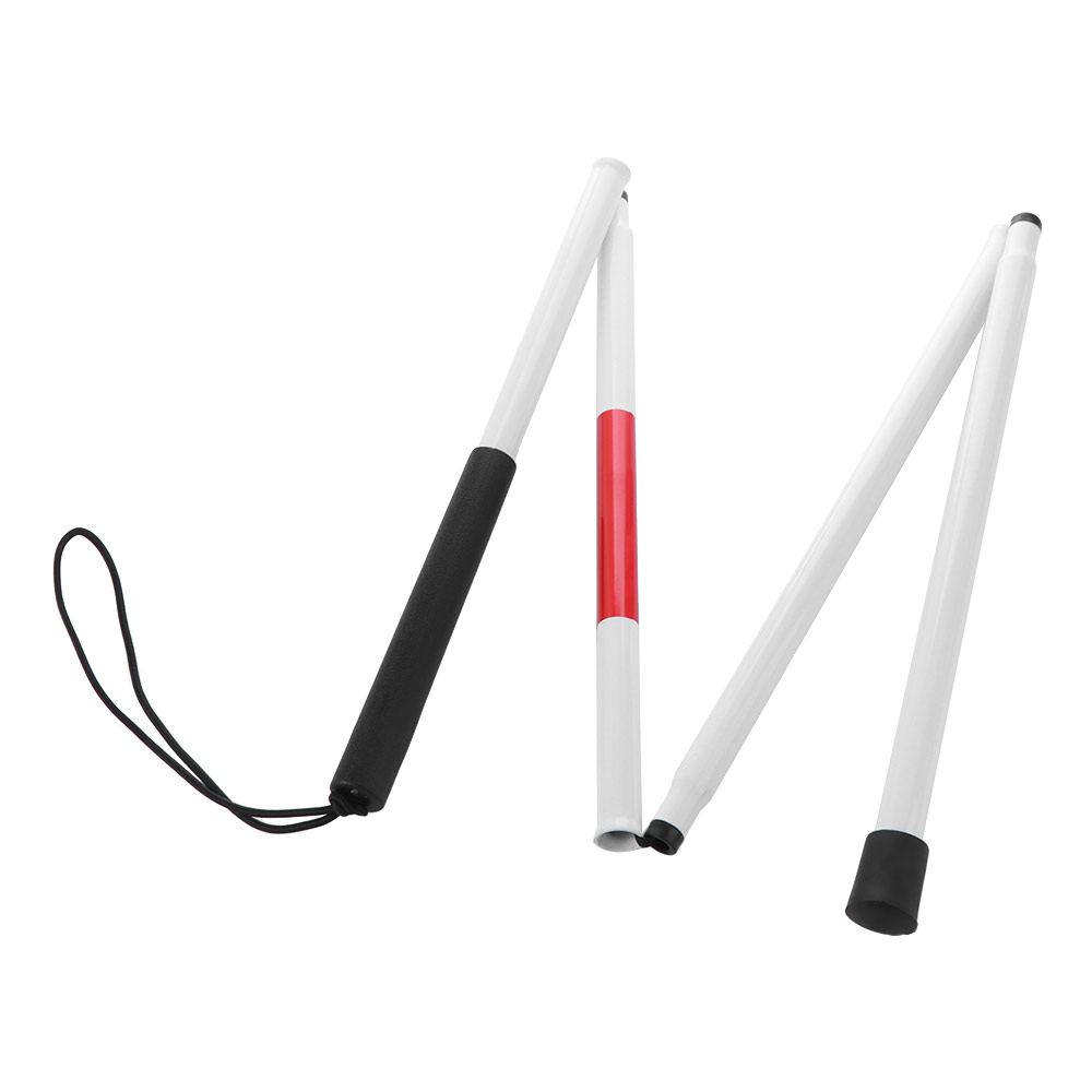 Folding Walking Sticks Hiking Adjustable - Aluminium-Legierungs-Blindengehstock mit Verstellbarer Höhe, Rutschfestem Griff,