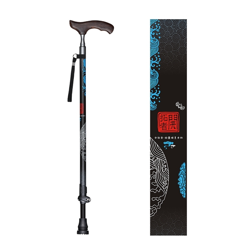 Nordic Walking Poles Carbon 100 - Gehstöcke aus Kohlefaser-Holz mit T-Griff für