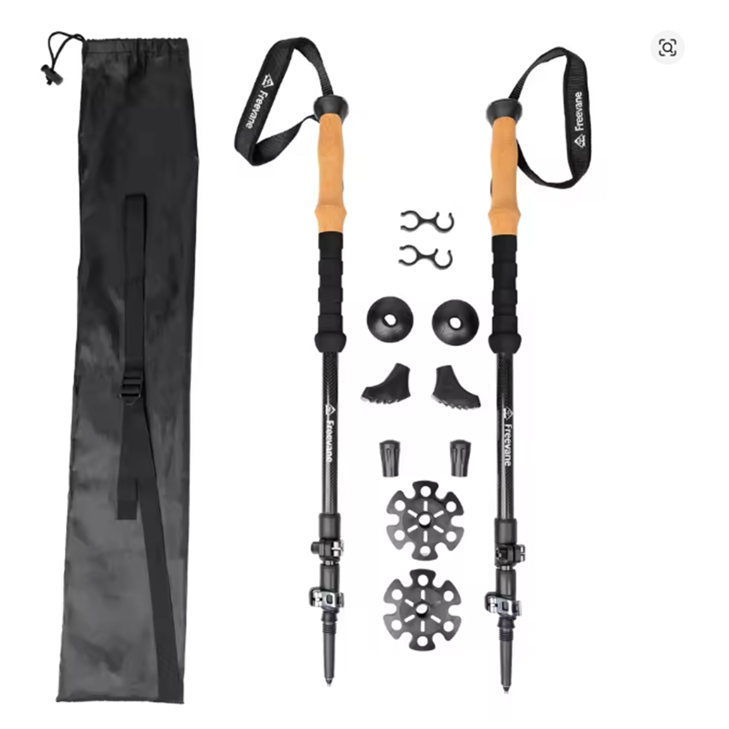 Carbon Fiber Trekking Poles Ultralight Pair - Ultraleichte, verstellbare Trekkingstöcke aus Carbonfaser (Paar)