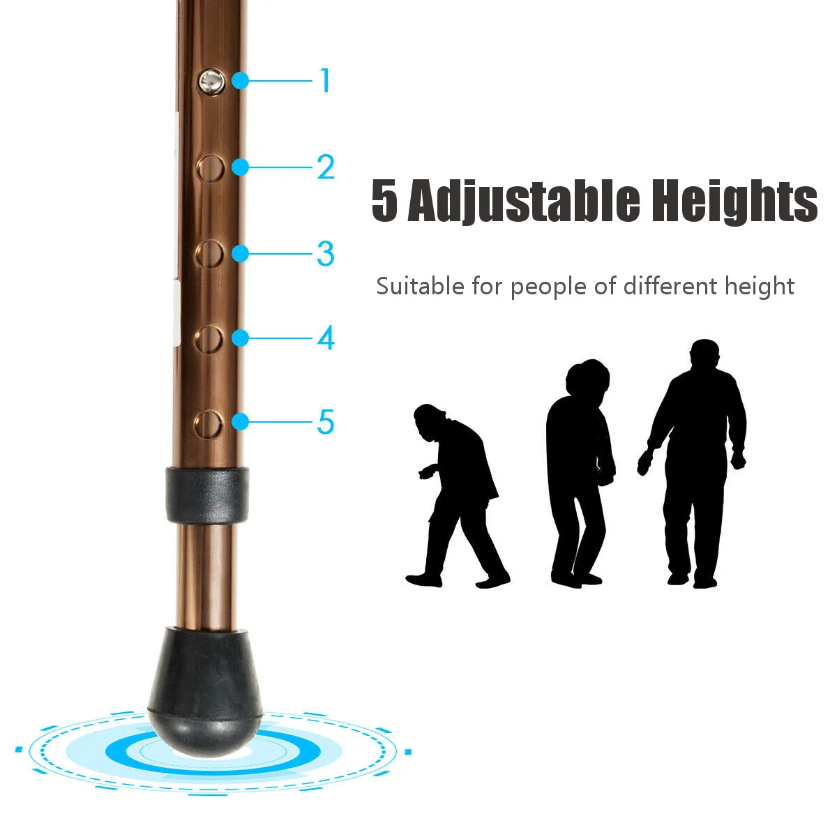 1pc klappbarer Aluminium höhen – Folding Walking Sticks Hiking Adjustable Bewertung und Preis