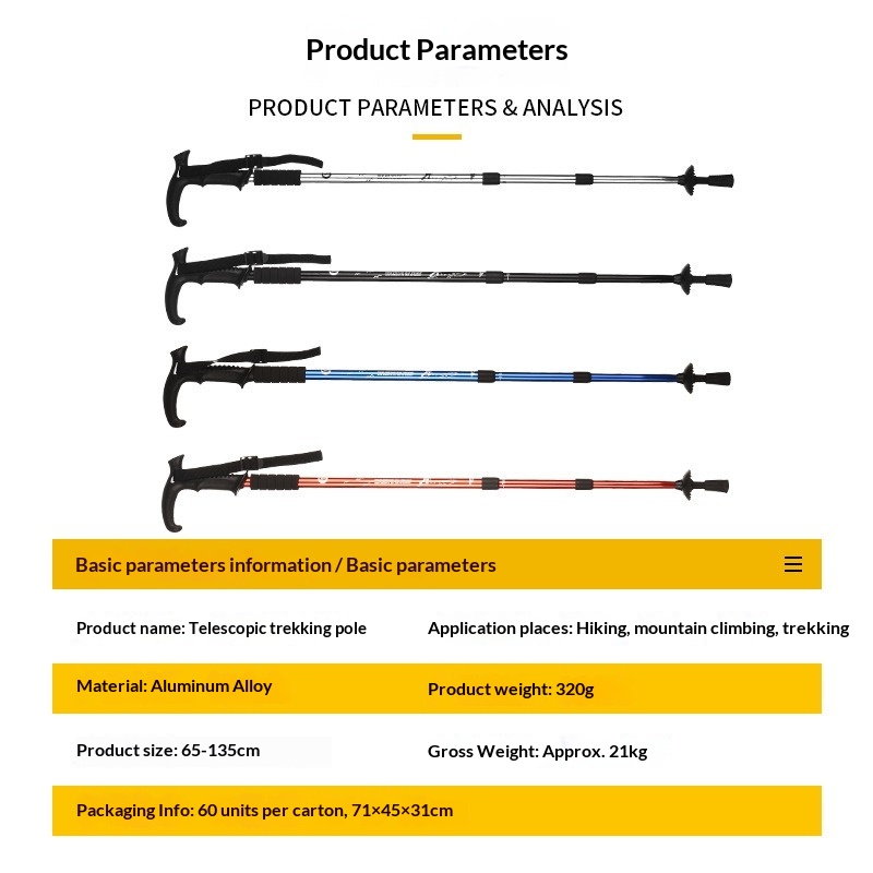 Verstellbarer 3-teiliger Alumi – Folding Walking Sticks Hiking Adjustable Bewertung und Preis