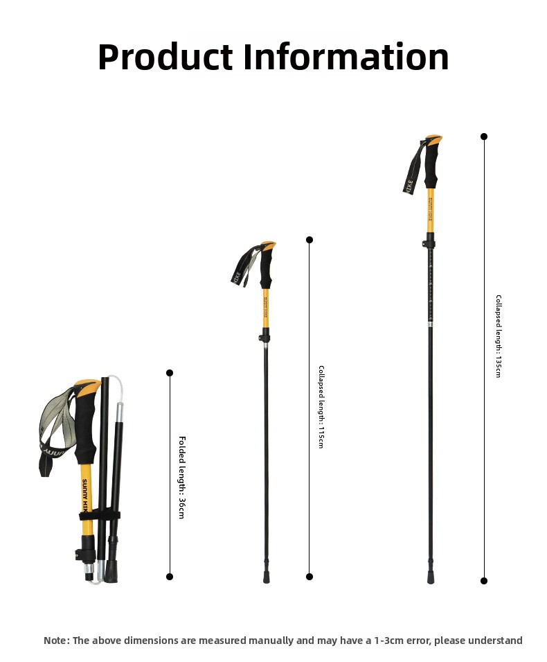 Faltbarer Trekkingstock aus Al – Folding Walking Sticks Hiking Adjustable Bewertung und Preis