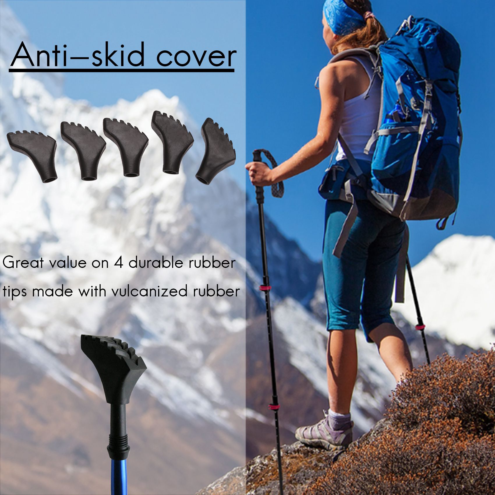 HOTB72A Viererpack extra haltb – Trekking Pole Rubber Tips Feet Replacement Bewertung und Preis