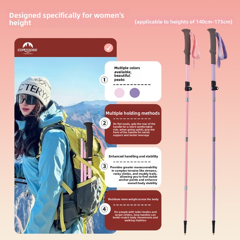1 Stück Ultraleichter Carbonfa – Folding Walking Sticks Hiking Adjustable Bewertung und Preis