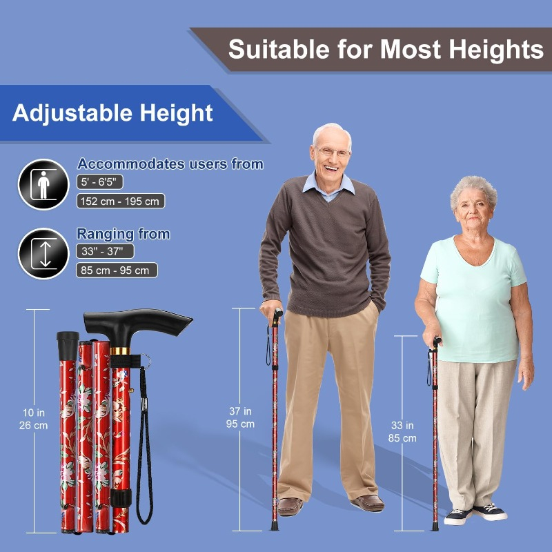 5-stufig verstellbarer, klappb – Folding Walking Sticks Hiking Adjustable Bewertung und Preis